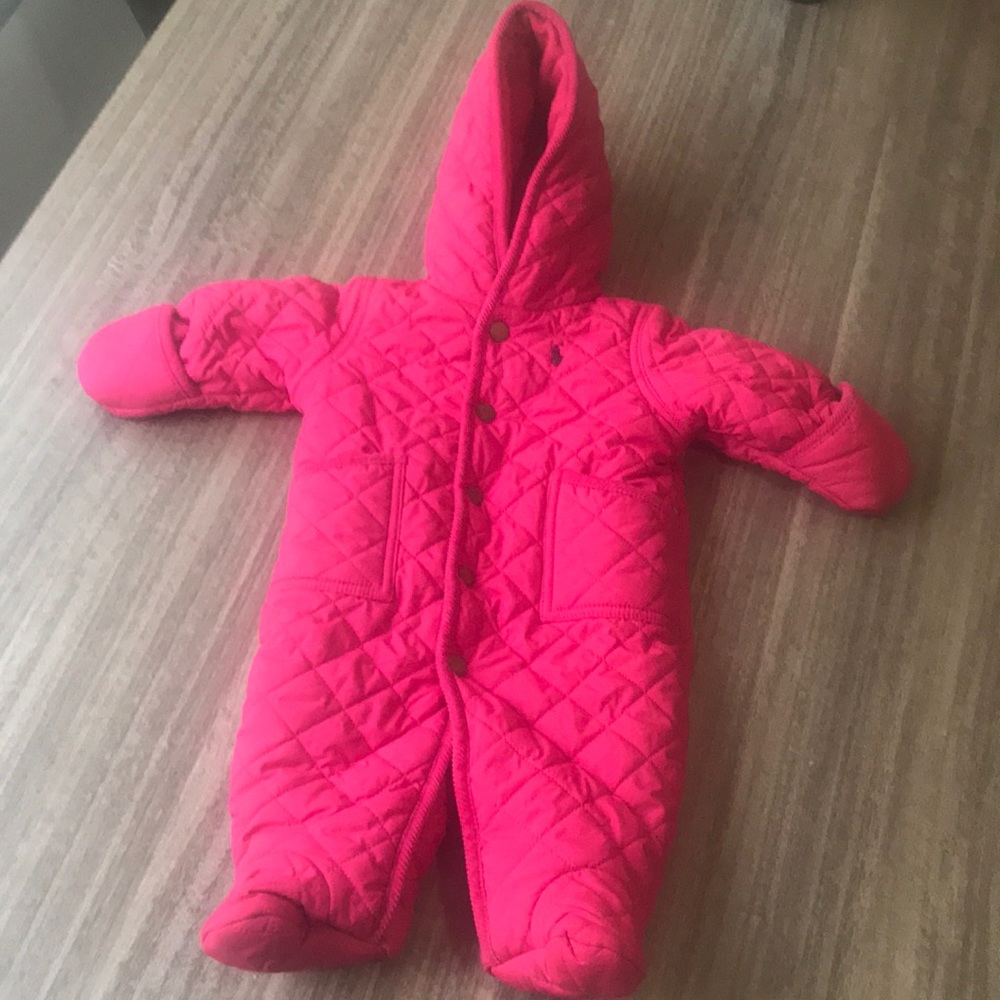 Pink Ralph Lauren snowsuit 3months